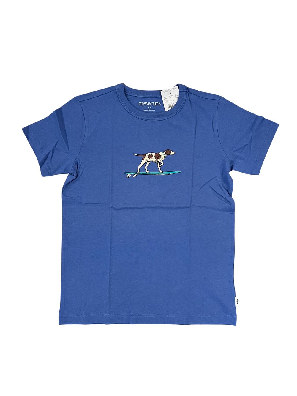 NWT J Crew Blue Boys' Surfer Dog Graphic Tee